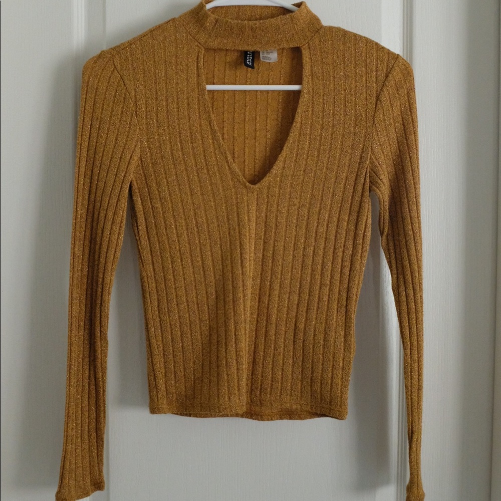 DIVIDED Gold Long Sleeve Top